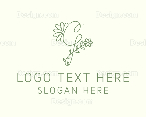 Floral Green Letter G Logo