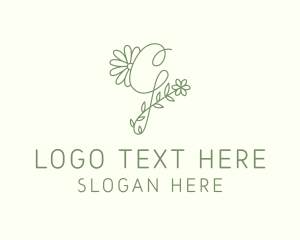 Floral Green Letter G logo