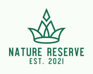 Green Nature Crown logo design