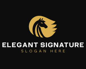 Elegant Horse Equestrian logo design