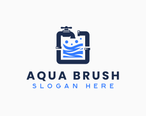 Distilled Plumbing Faucet logo design