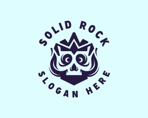 Blue Crown Skull logo design