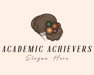 Flower Hair Woman Logo