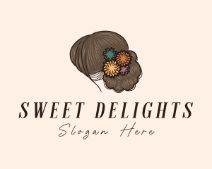 Flower Hair Woman Logo