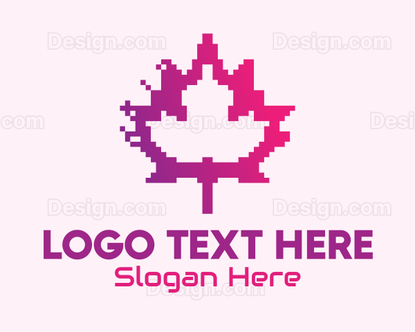 Canadian Gaming  Pixel Leaf Logo