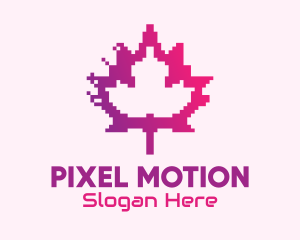 Canadian Gaming  Pixel Leaf logo design