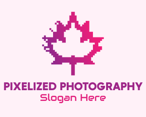 Canadian Gaming  Pixel Leaf logo design