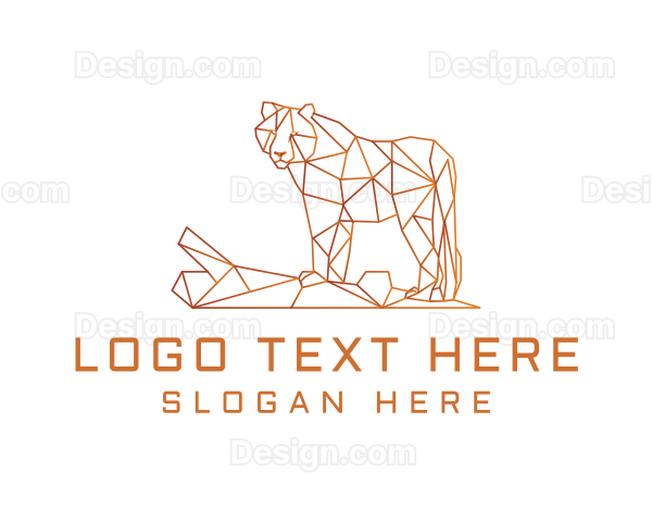Golden Geometrical Tiger Logo