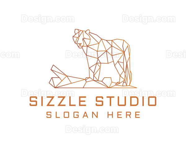 Golden Geometrical Tiger Logo