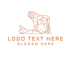 Golden Geometrical Tiger Logo