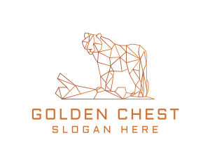 Golden Geometrical Tiger logo design