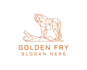 Golden Geometrical Tiger logo design