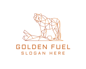 Golden Geometrical Tiger logo design