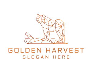 Golden Geometrical Tiger logo design