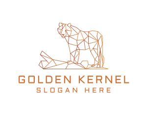 Golden Geometrical Tiger logo design