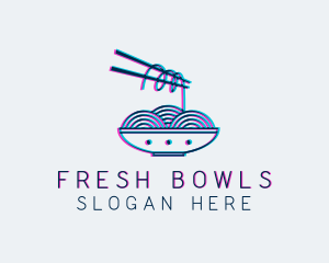 Noodle Bowl Chopsticks logo design