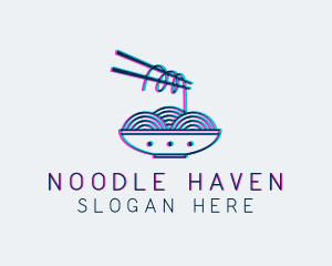 Noodle Bowl Chopsticks logo design