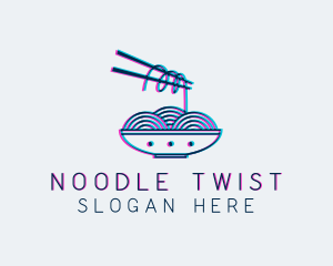 Noodle Bowl Chopsticks logo design