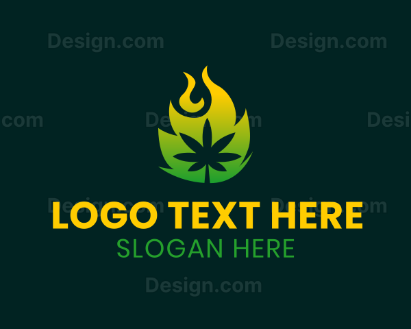 Burning Cannabis Leaf Logo