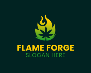 Burning Cannabis Leaf logo design