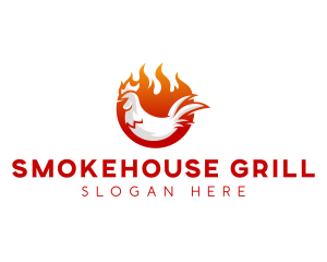 Chicken Grill Barbecue logo design