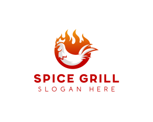 Chicken Grill Barbecue logo design