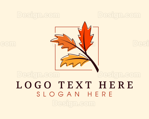 Autumn Season Leaves Logo