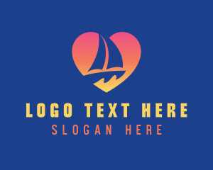 Gradient Heart Sailboat  logo