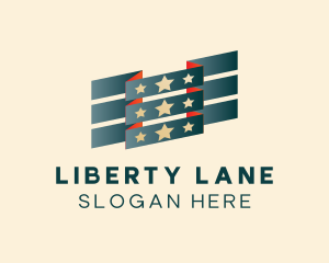 Patriotic Stars Flag logo design