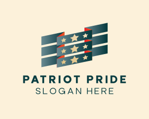 Patriotic Stars Flag logo design