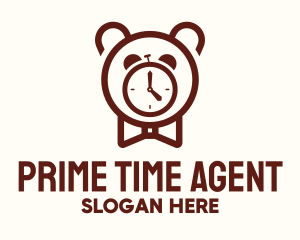 Teddy Bear Alarm Clock logo design