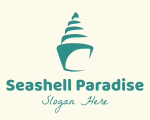 Green Seashell Cupcake logo