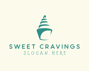 Sweet Seashell Cupcake logo design