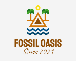 Tropical Island Outline  logo design