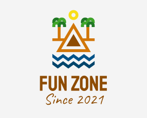 Tropical Island Outline  logo design