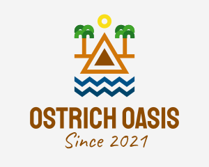 Tropical Island Outline  logo design