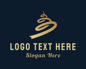 Gradient Gold Ribbon logo