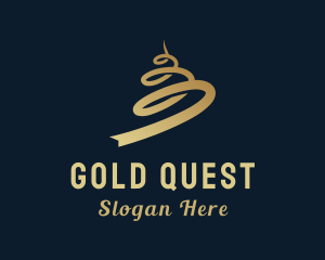 Gradient Gold Ribbon logo design