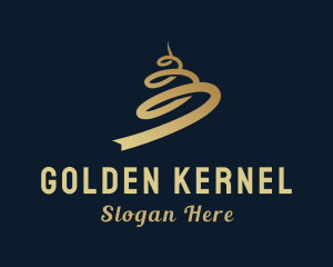 Gradient Gold Ribbon logo design