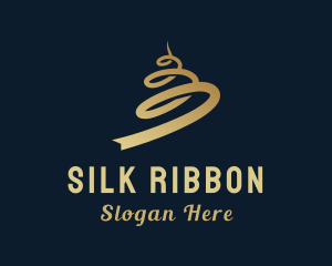 Gradient Gold Ribbon logo design