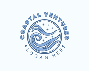 Ocean Surfing Tide logo design