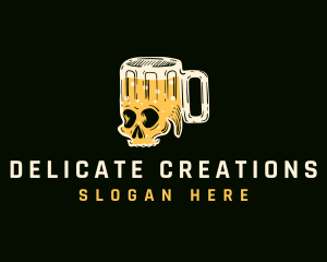 Skull Beer Mug logo design