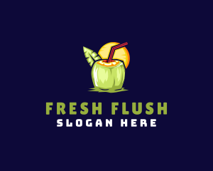 Tropical Coconut Drink logo design