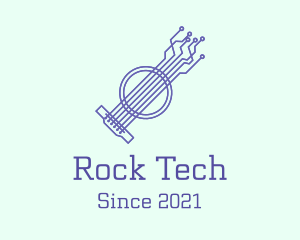 Tech String Instrument  logo design