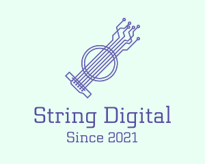 Tech String Instrument  logo design