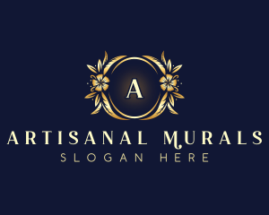 Floral Wreath Insignia logo design