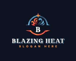 HVAC Heating Cooling logo design