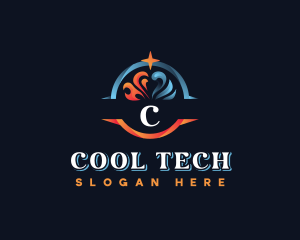 HVAC Heating Cooling logo design