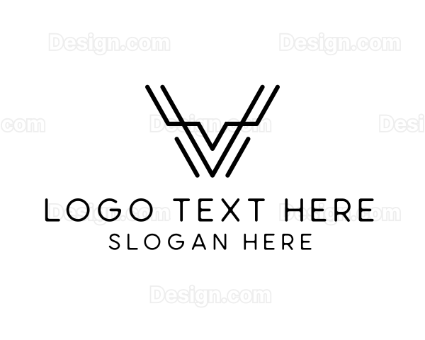 Minimalist Modern Monoline Letter V Logo