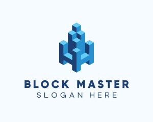 3D Block Cube Building logo